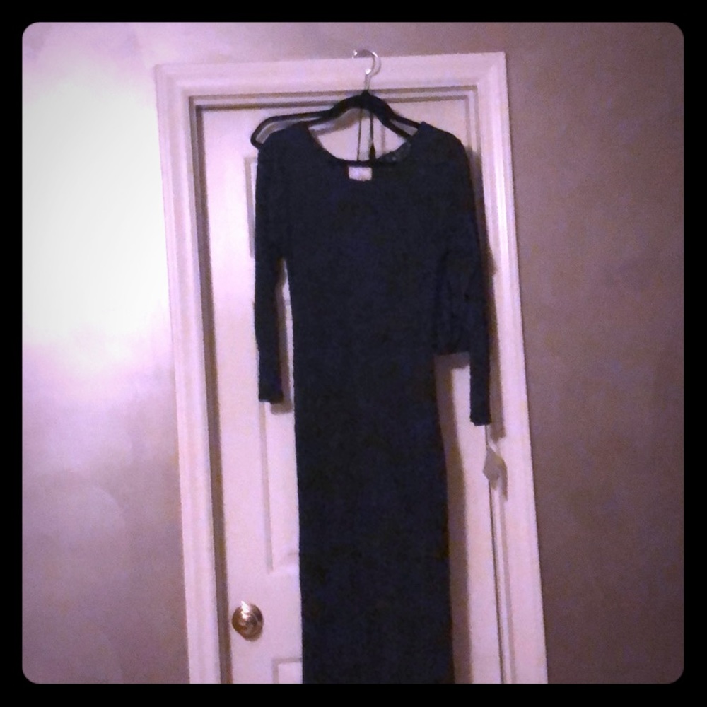 Black and Grey textured long dress